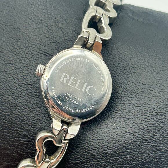 Relic Silver Tone Pink Mother Pearl Stainless Steel Women’s Watch - Picture 4 of 8